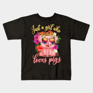 Cute Baby Pig Gift Idea for Girls and Women Kids T-Shirt